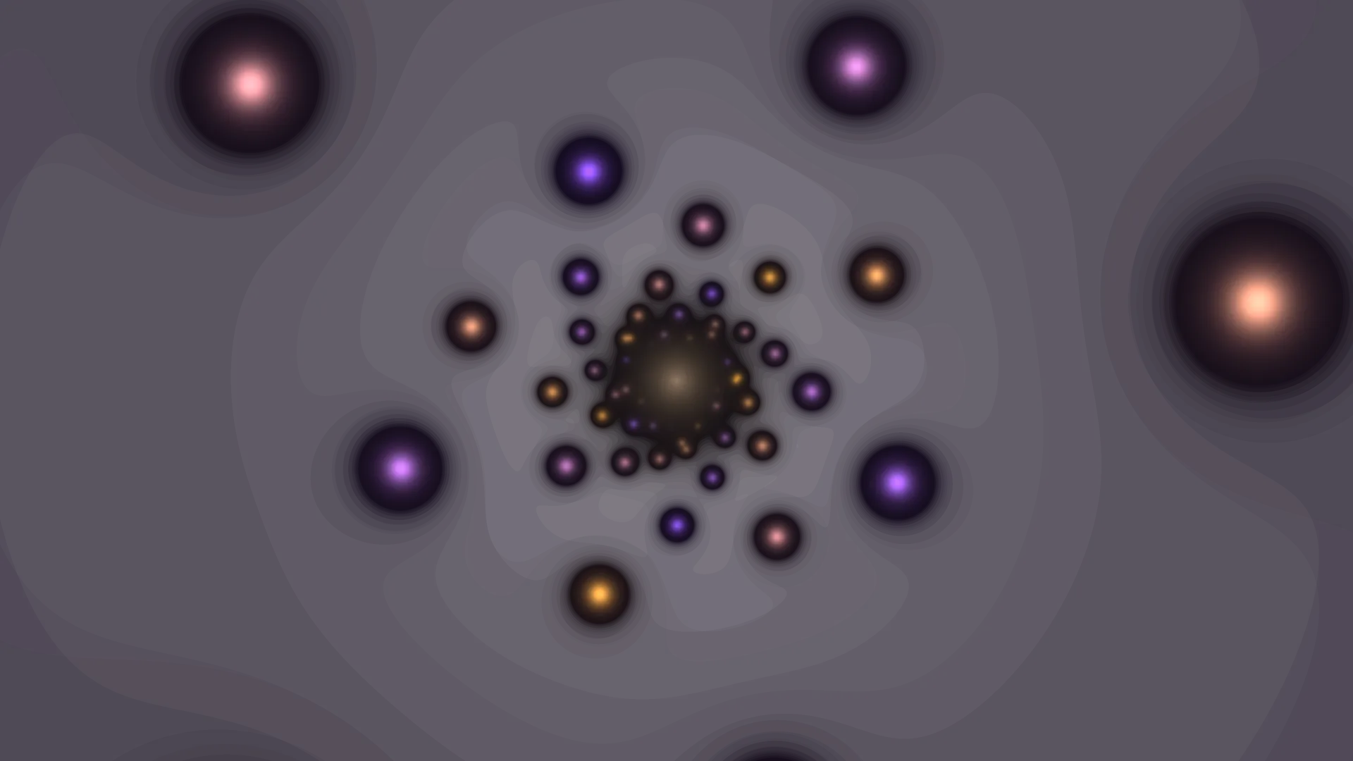 Orbital lights across a violet field — orbital lights wallpaper at 3840x2160