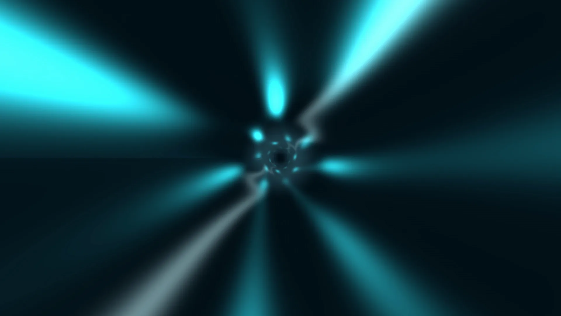 Cyan light rays around a dark central void — cyan wallpaper at 3840x2160