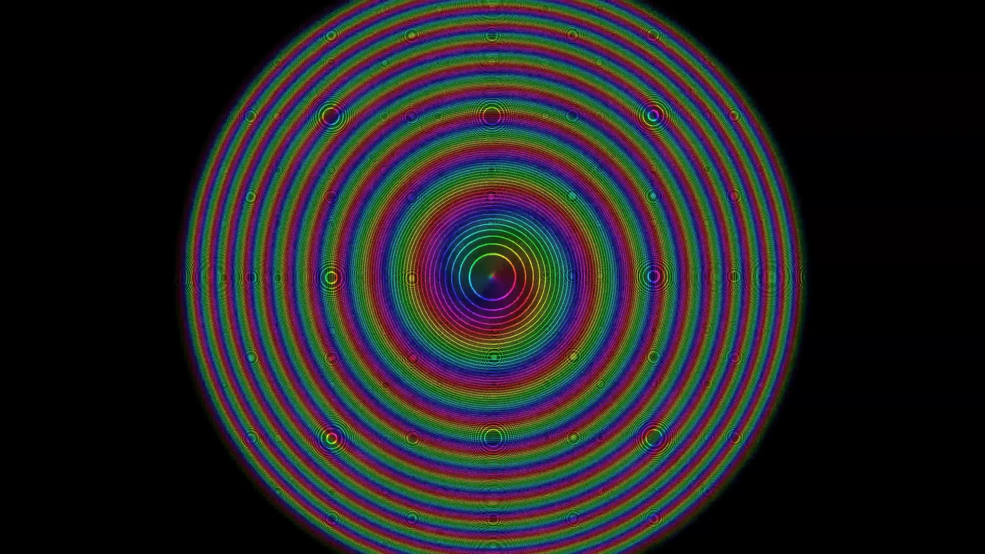 Concentric rainbow rings in black space — concentric rings wallpaper at 3840x2160