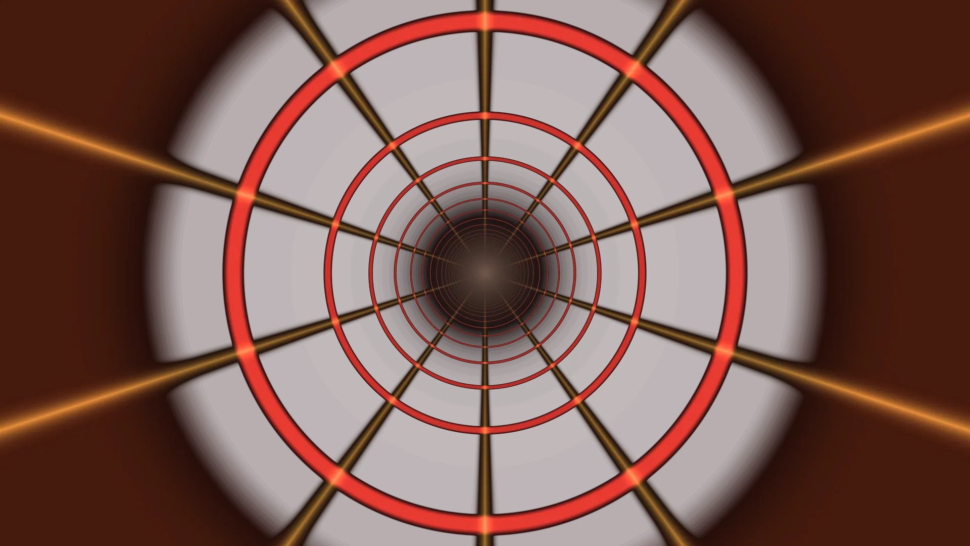 Red concentric rings with golden radial light — concentric rings wallpaper at 3840x2160