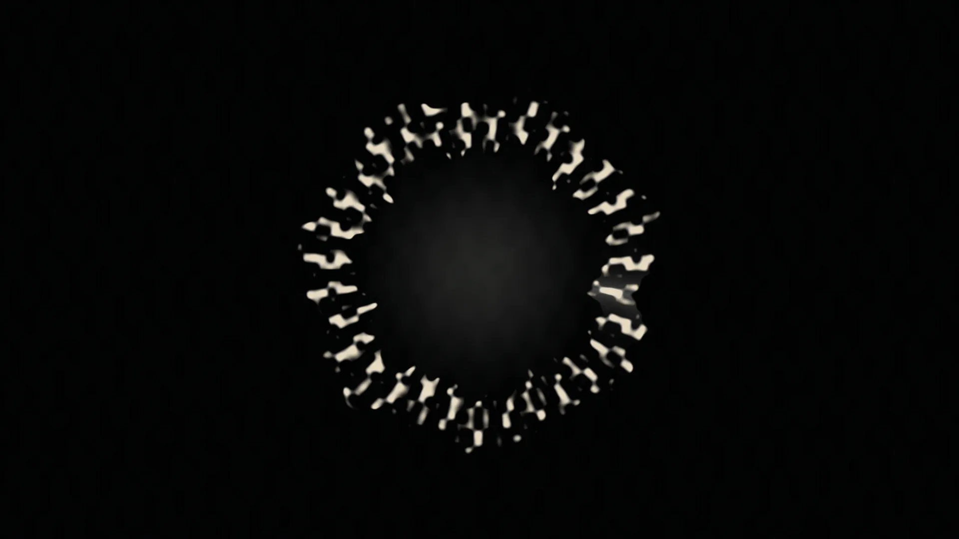 Ivory ring of fractured light on black — abstract wallpaper at 3840x2160