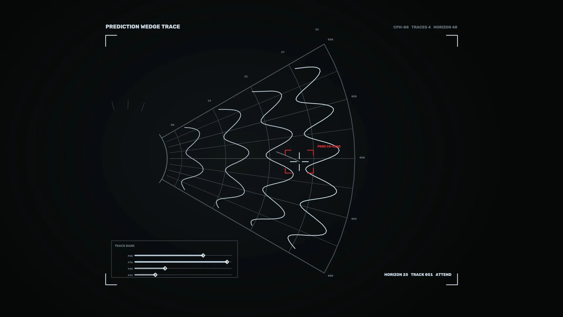 Prediction wedge with luminous trace lines — prediction wedge wallpaper at 3840x2160