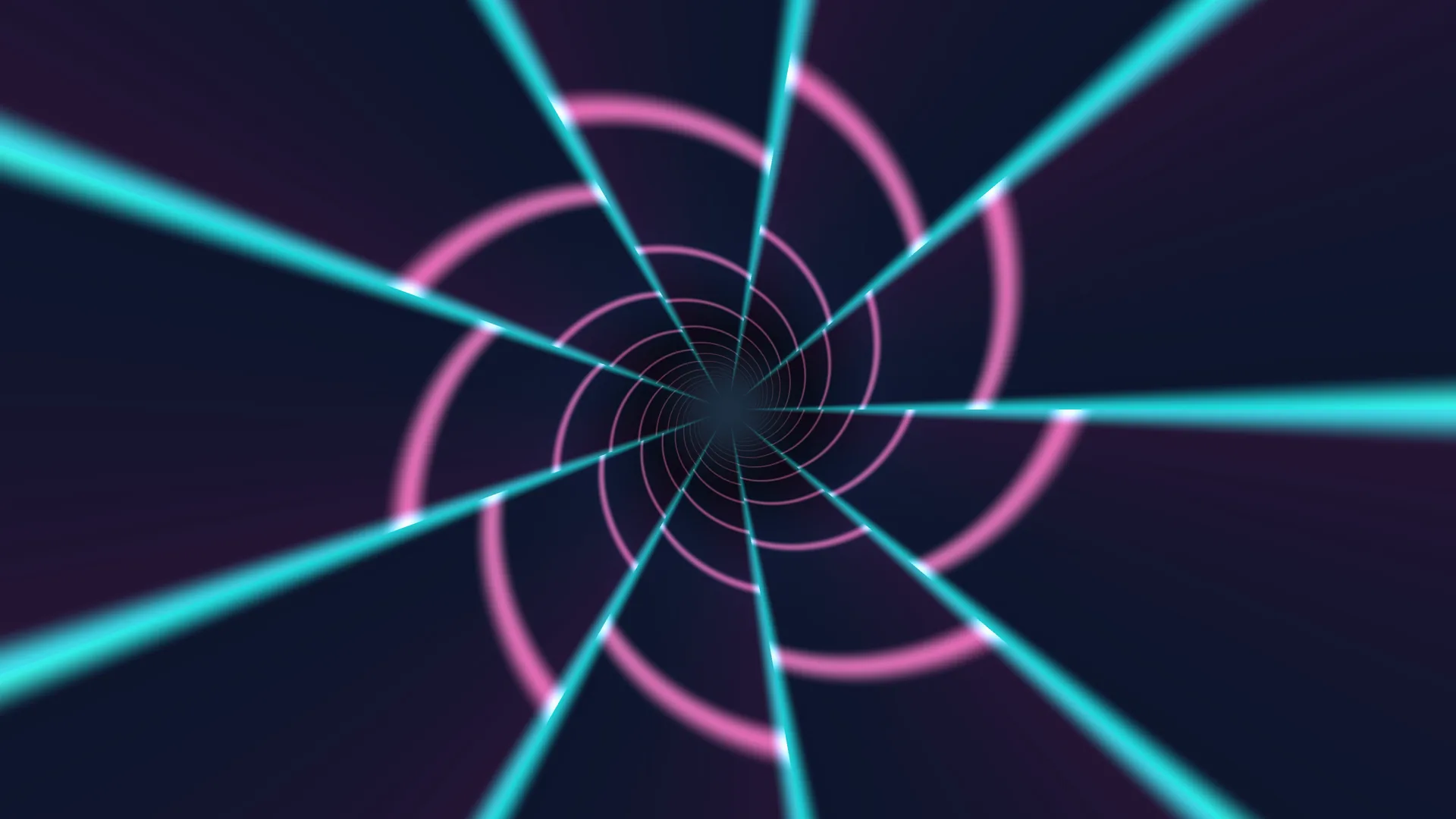 Cyan rays and magenta rings in deep space — cyan beams wallpaper at 3840x2160
