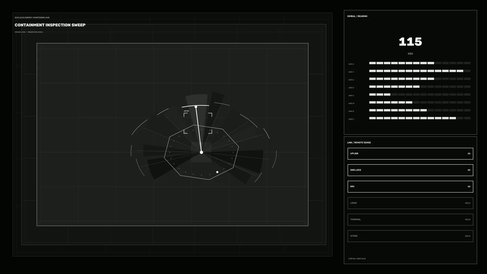 Monochrome containment inspection interface — containment inspection wallpaper at 3840x2160