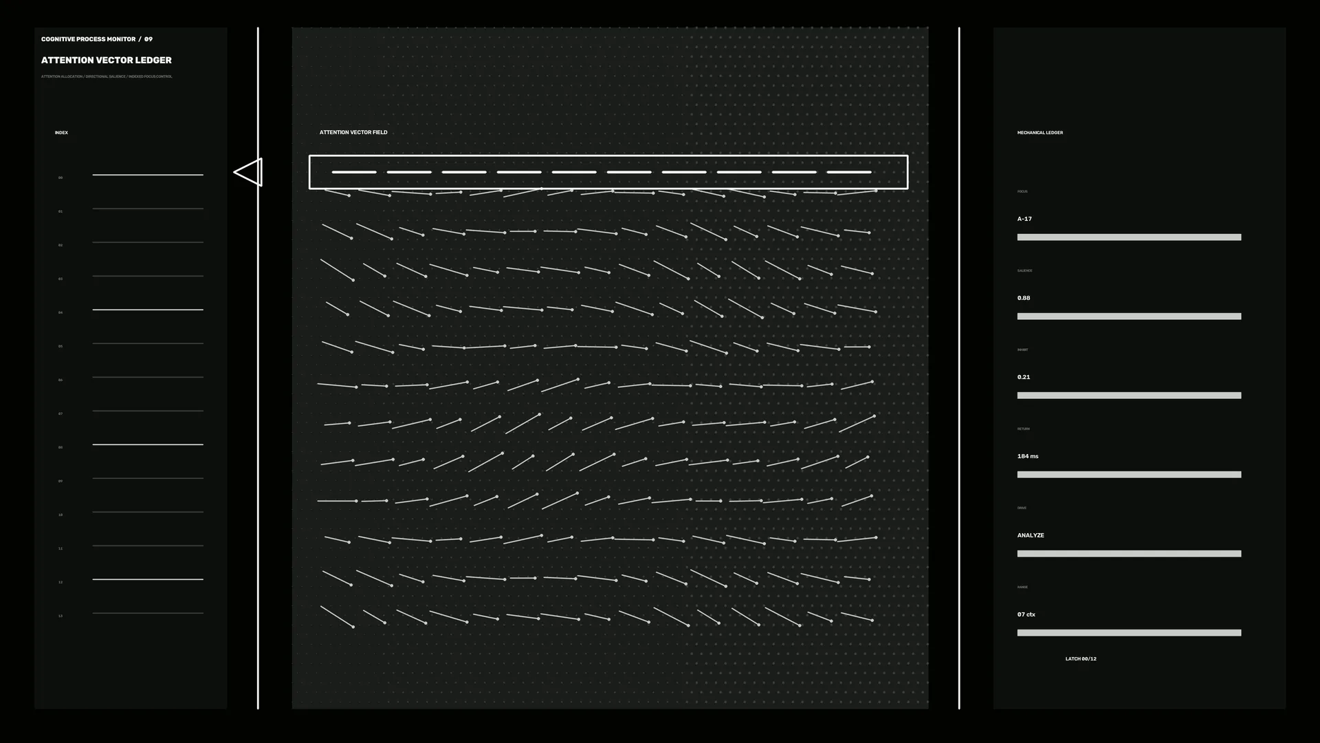 Attention Vector Field in Monochrome Grid — vector field wallpaper at 3840x2160
