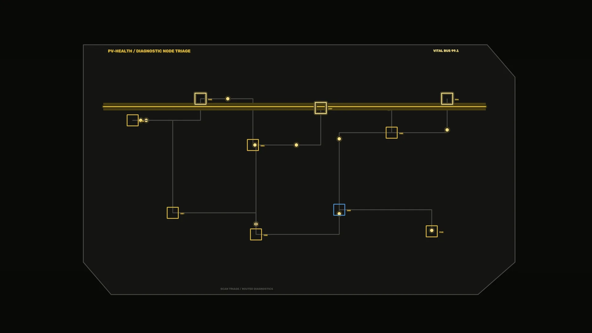 Amber Diagnostic Network on a Dark Field — diagnostic network wallpaper at 3840x2160