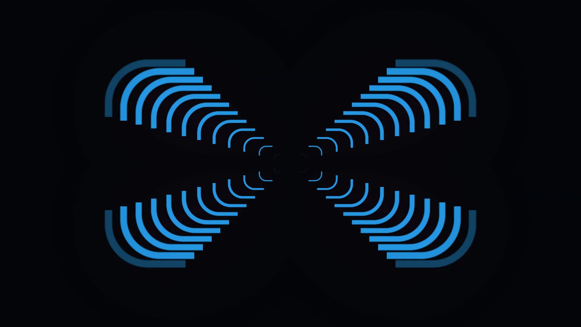 Blue arcs in a symmetrical dark formation — blue arcs wallpaper at 3840x2160