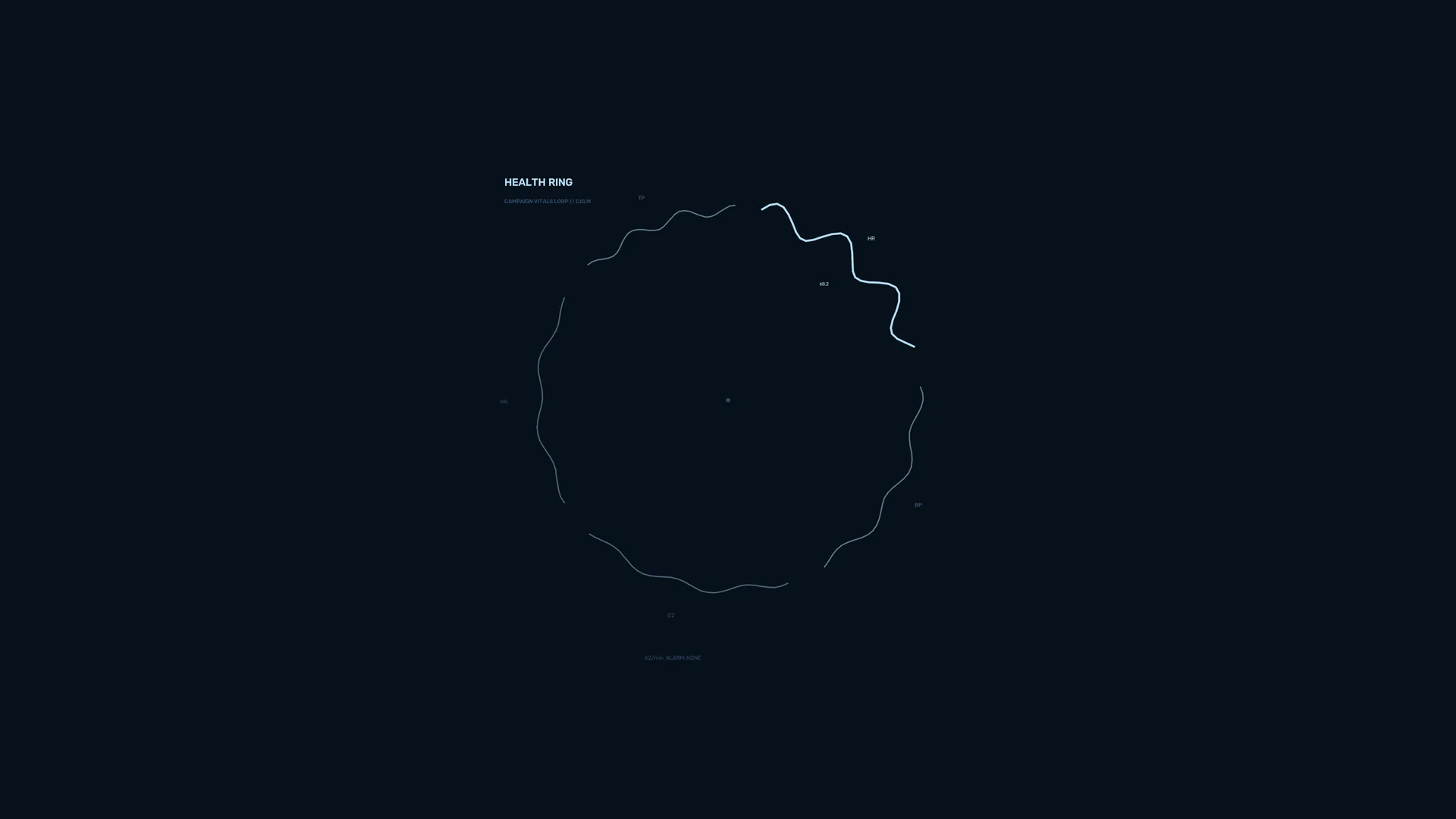 Health ring in midnight blue negative space — health ring wallpaper at 3840x2160