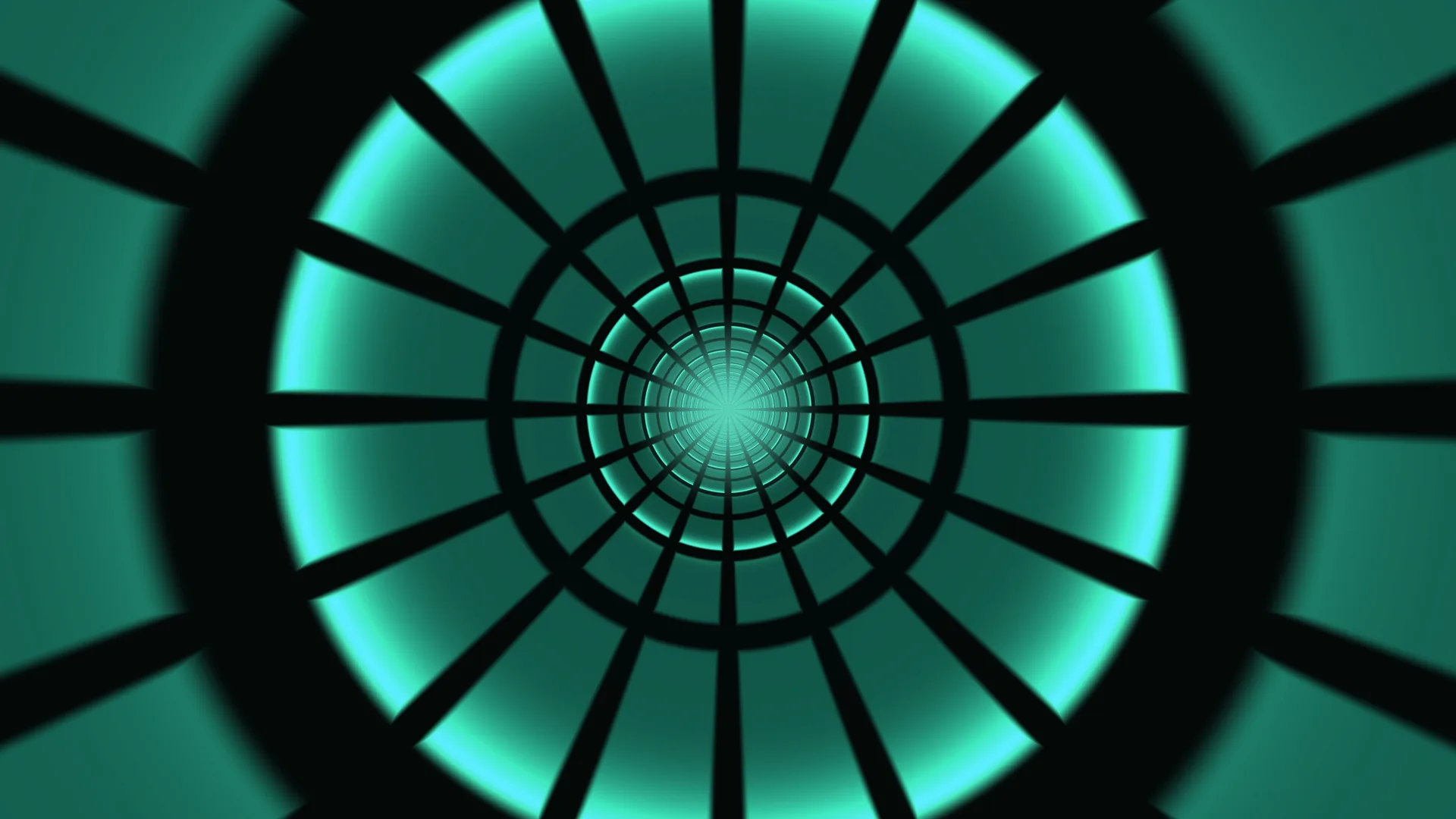 Emerald radial tunnel with concentric geometry — radial tunnel wallpaper at 3840x2160
