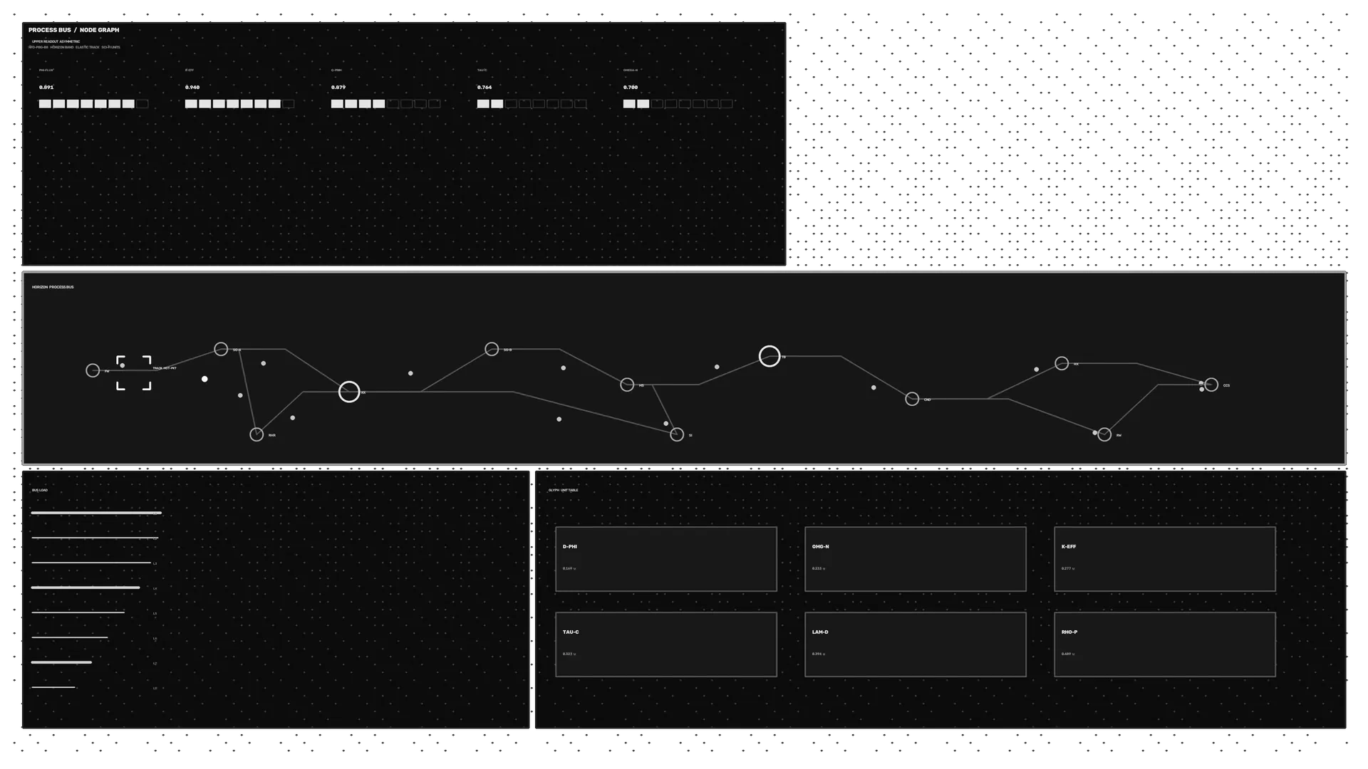 Dark node graph with data panels and fine points — node graph wallpaper at 3840x2160