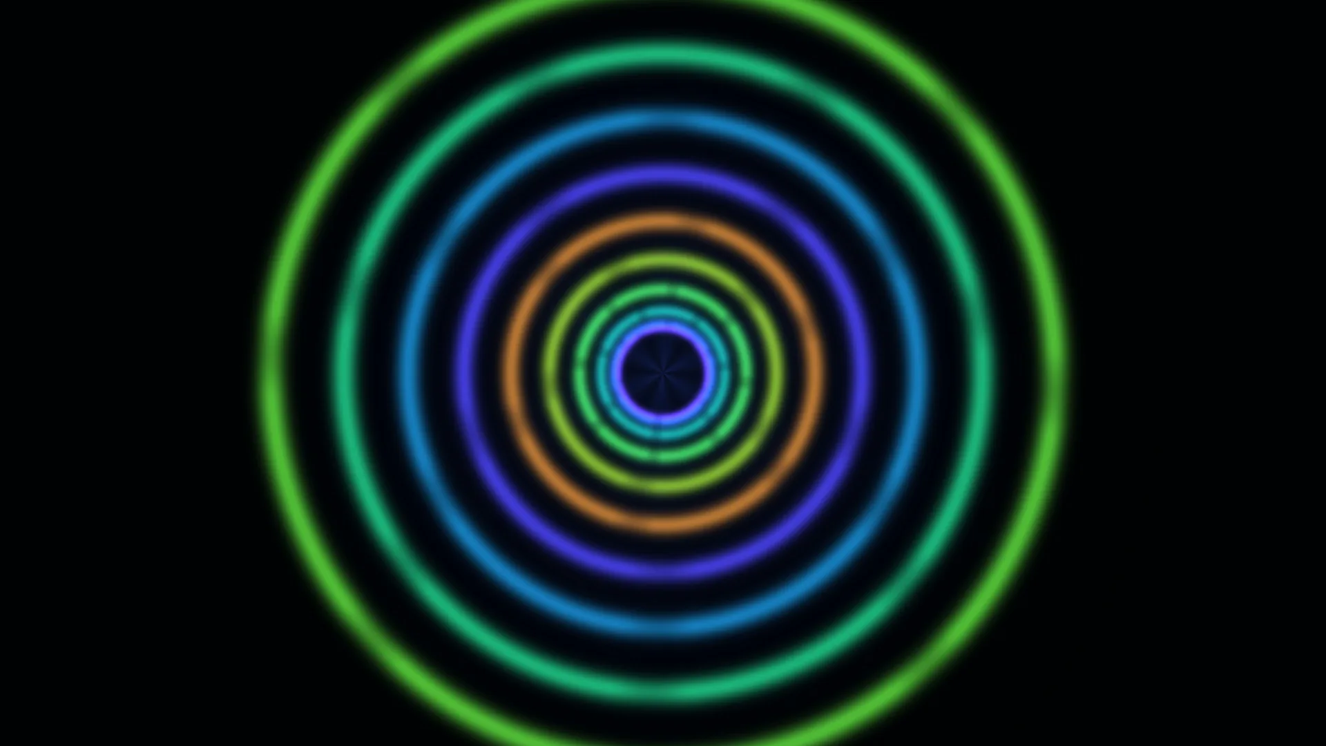 Concentric neon rings in a field of black — concentric rings wallpaper at 3840x2160
