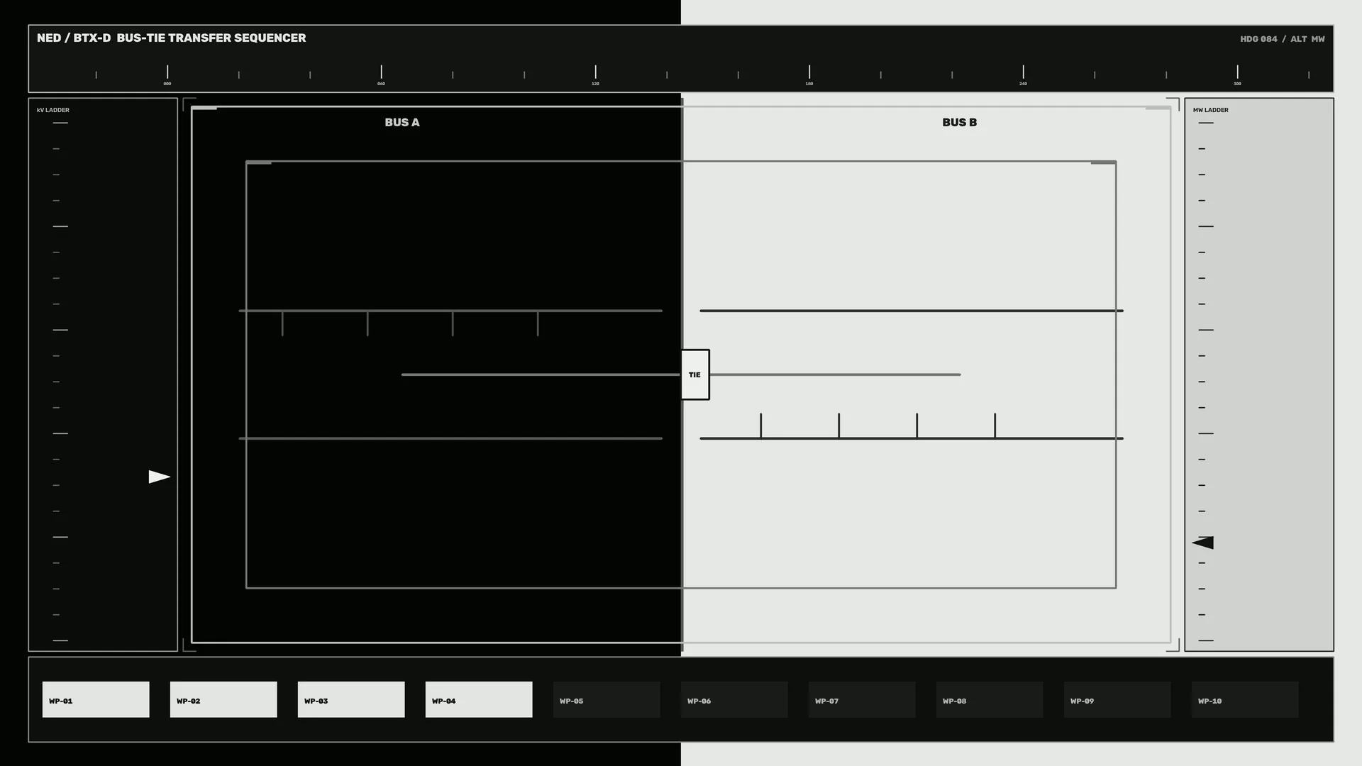 Monochrome bus tie electrical schematic — electrical schematic wallpaper at 3840x2160