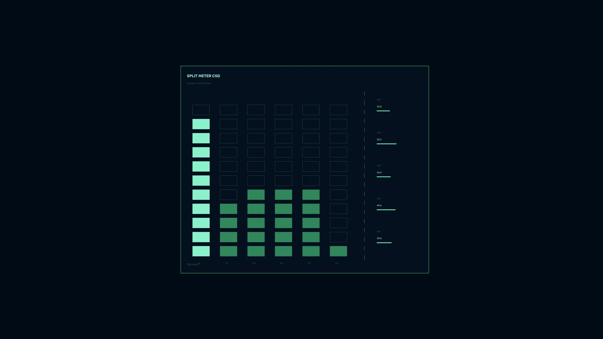 Split Meter Grid in Green and Midnight Blue — meter grid wallpaper at 3840x2160