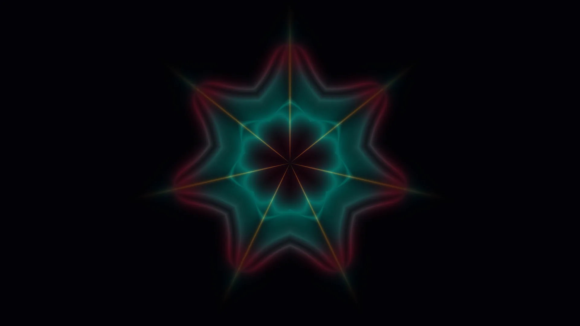 Neon star geometry in a field of black — neon star wallpaper at 3840x2160