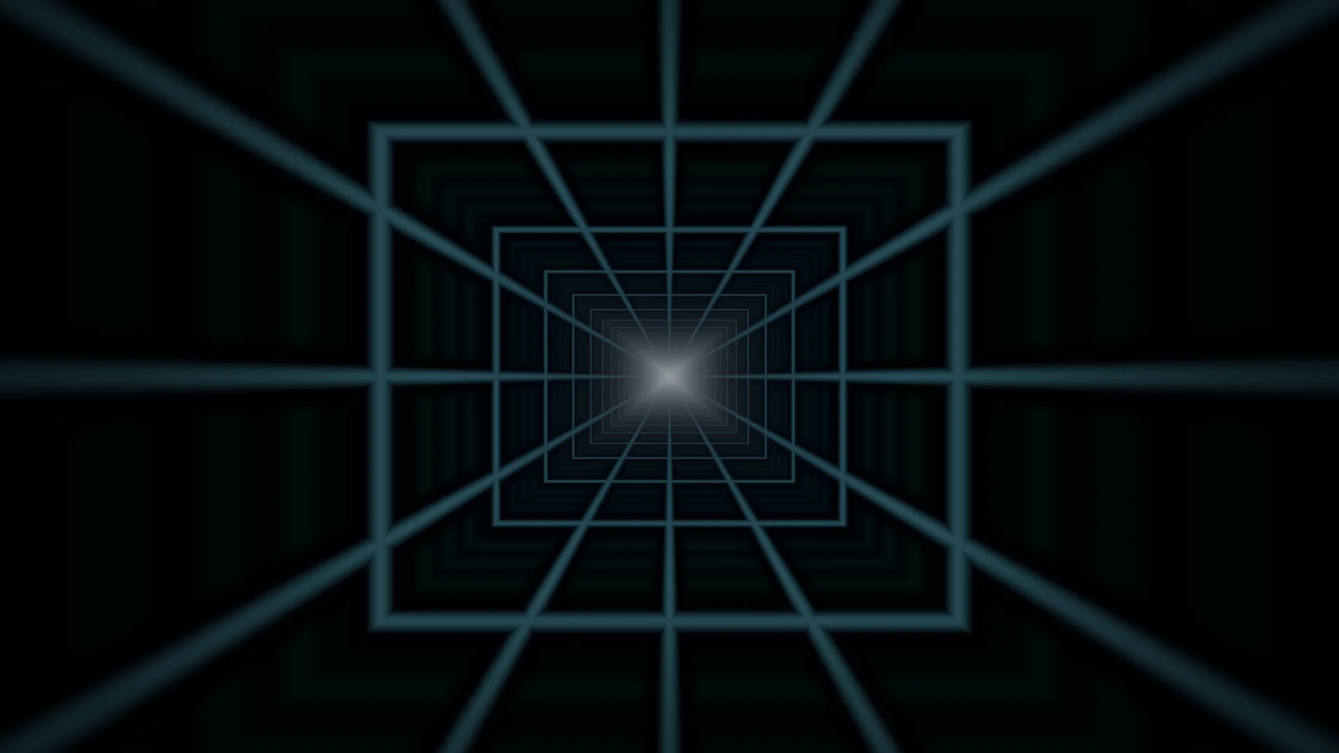 Blue geometric tunnel toward a central light — geometric tunnel wallpaper at 3840x2160