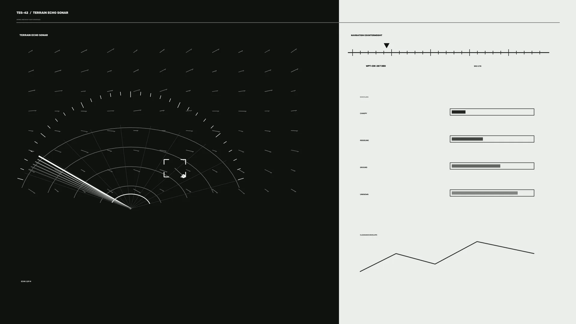 Monochrome sonar diagram with radial signal lines — sonar wallpaper at 3840x2160