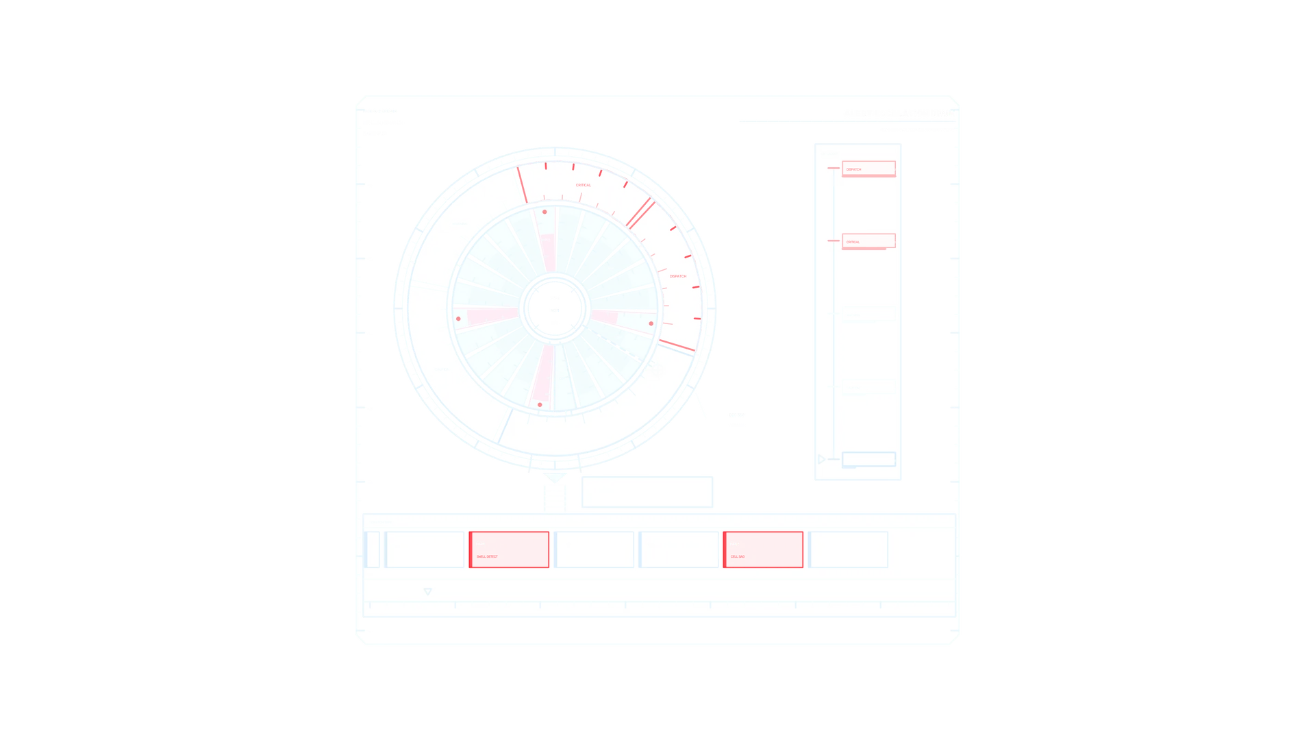Circular interface diagram in white and red light — radial diagram wallpaper at 3840x2160