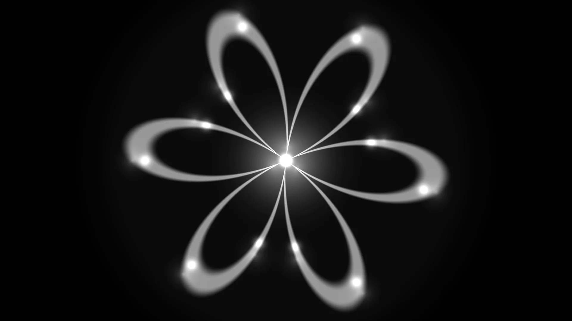 Luminous orbital loops on a black field — orbital loops wallpaper at 3840x2160