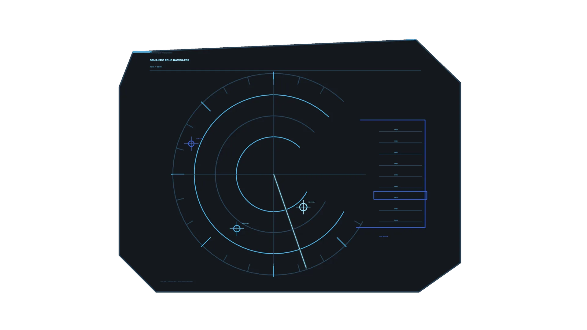 Blue semantic navigation interface on black — semantic navigation wallpaper at 3840x2160