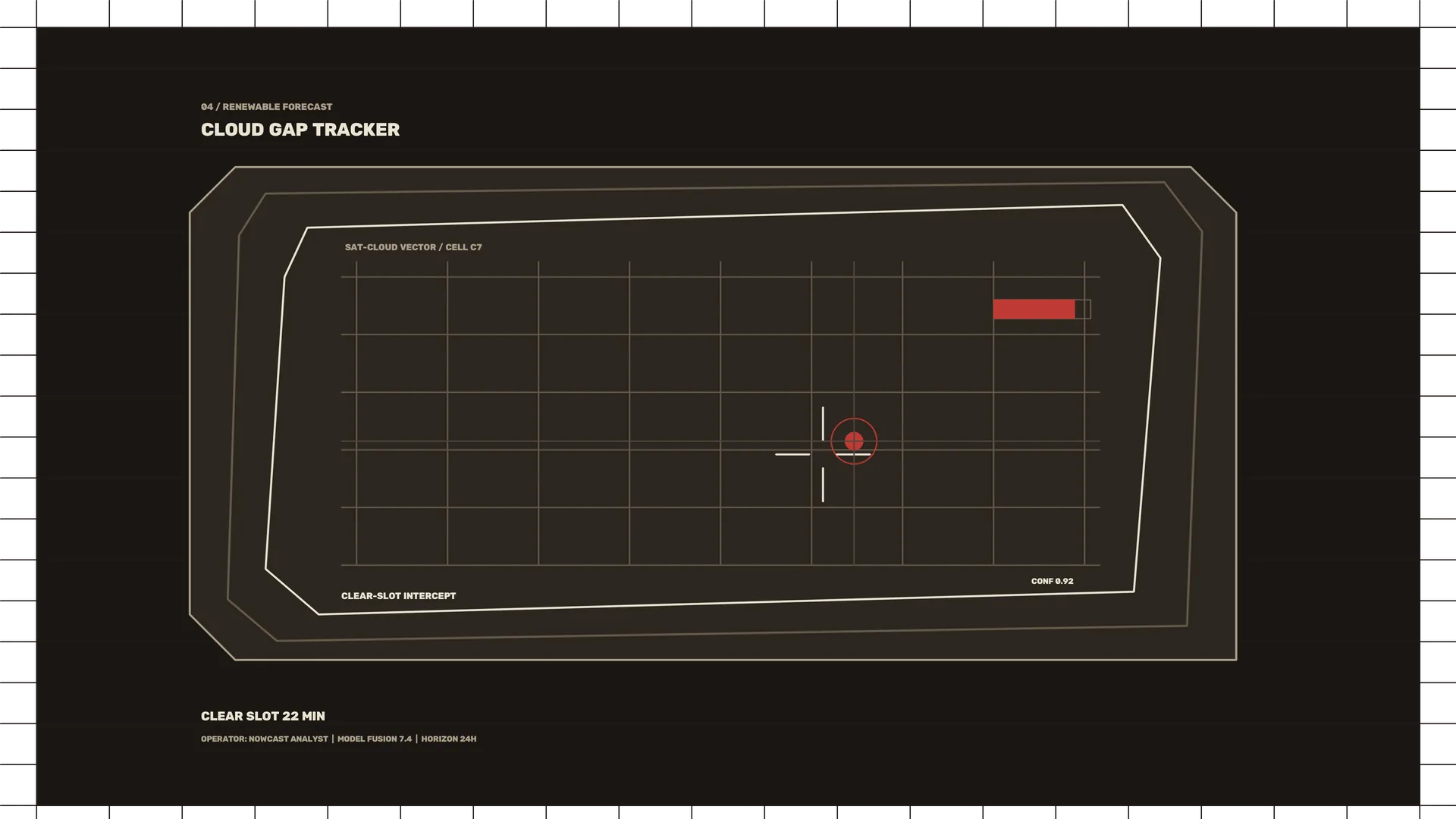 Cloud Gap Tracker Grid in Dark Space — cloud gap tracker wallpaper at 3840x2160