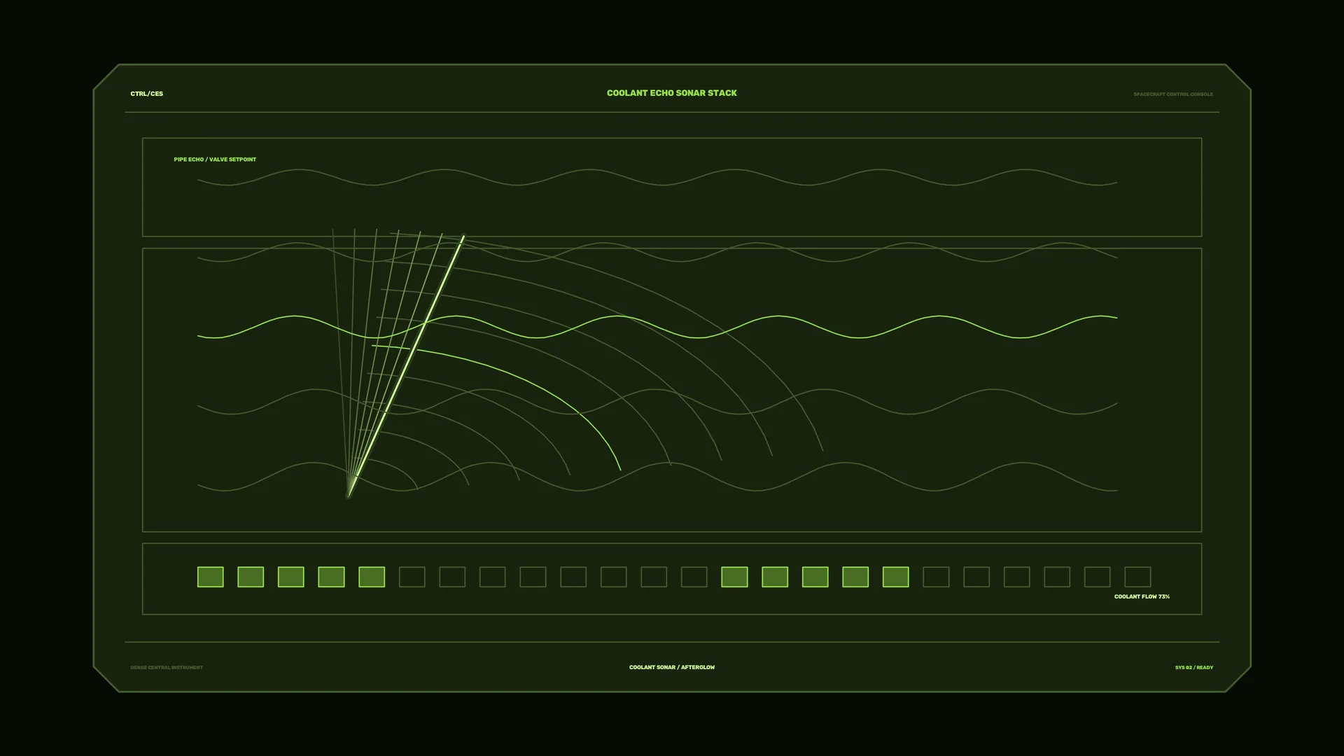 Green sonar console with echo waveforms — sonar wallpaper at 3840x2160