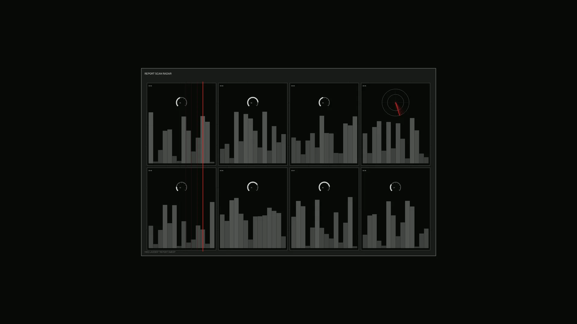 Dark radar dashboard with red signal line — radar dashboard wallpaper at 3840x2160