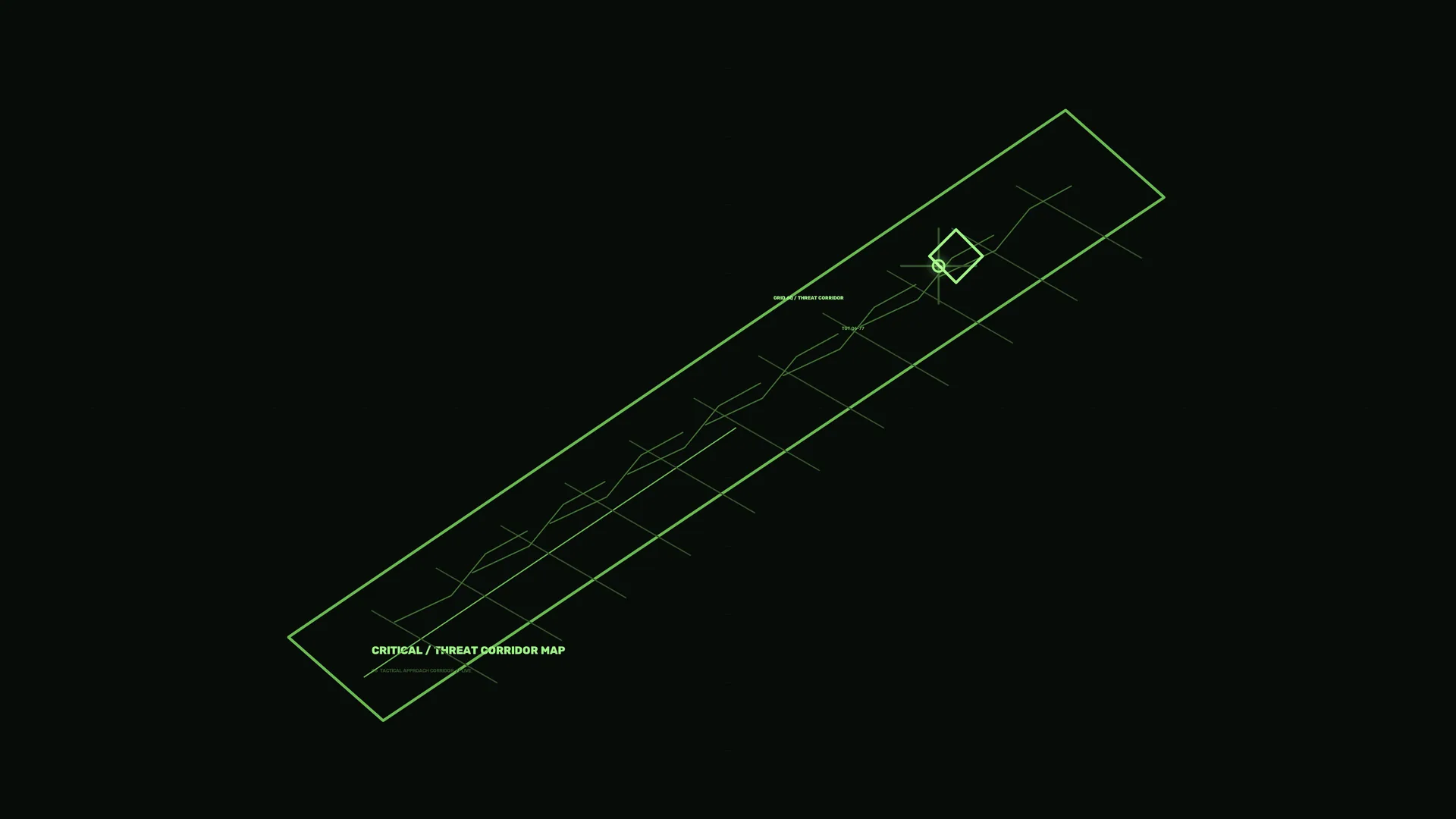 Green corridor map on a field of black — corridor map wallpaper at 3840x2160