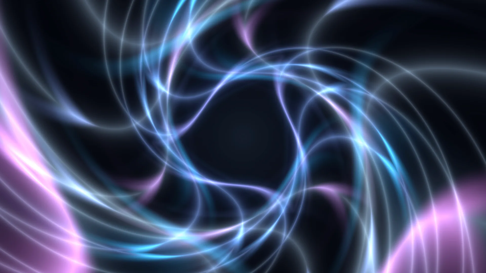 Luminous blue and violet ribbons in dark space — abstract wallpaper at 3840x2160
