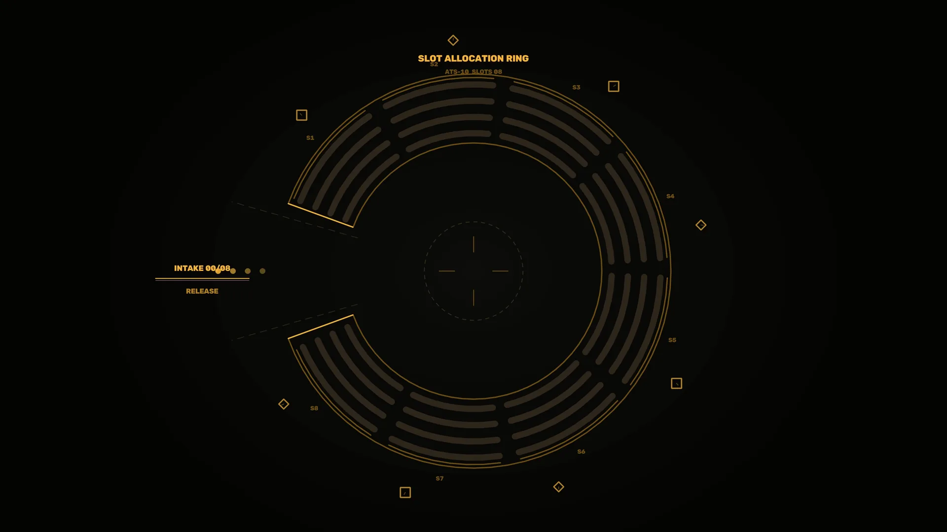 Amber Slot Allocation Ring on Black — slot allocation wallpaper at 3840x2160