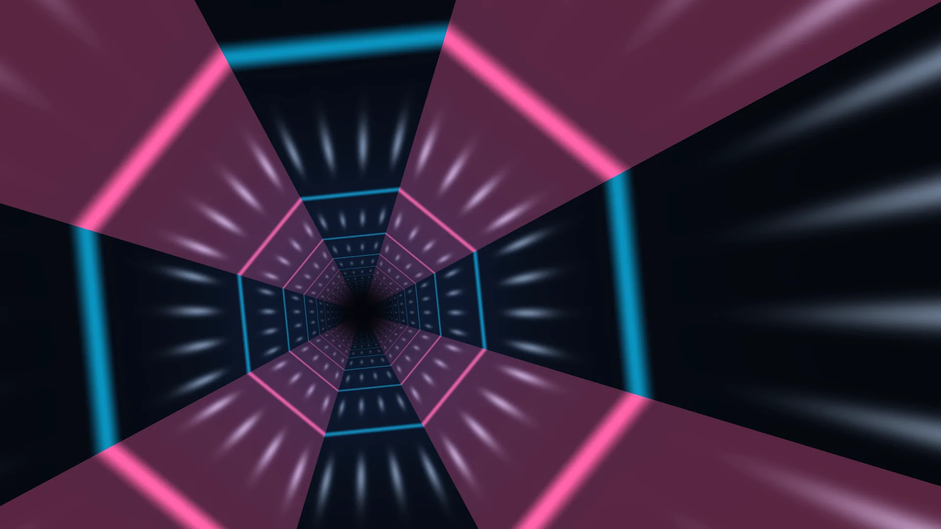 Magenta and cyan geometric light tunnel — geometric tunnel wallpaper at 3840x2160
