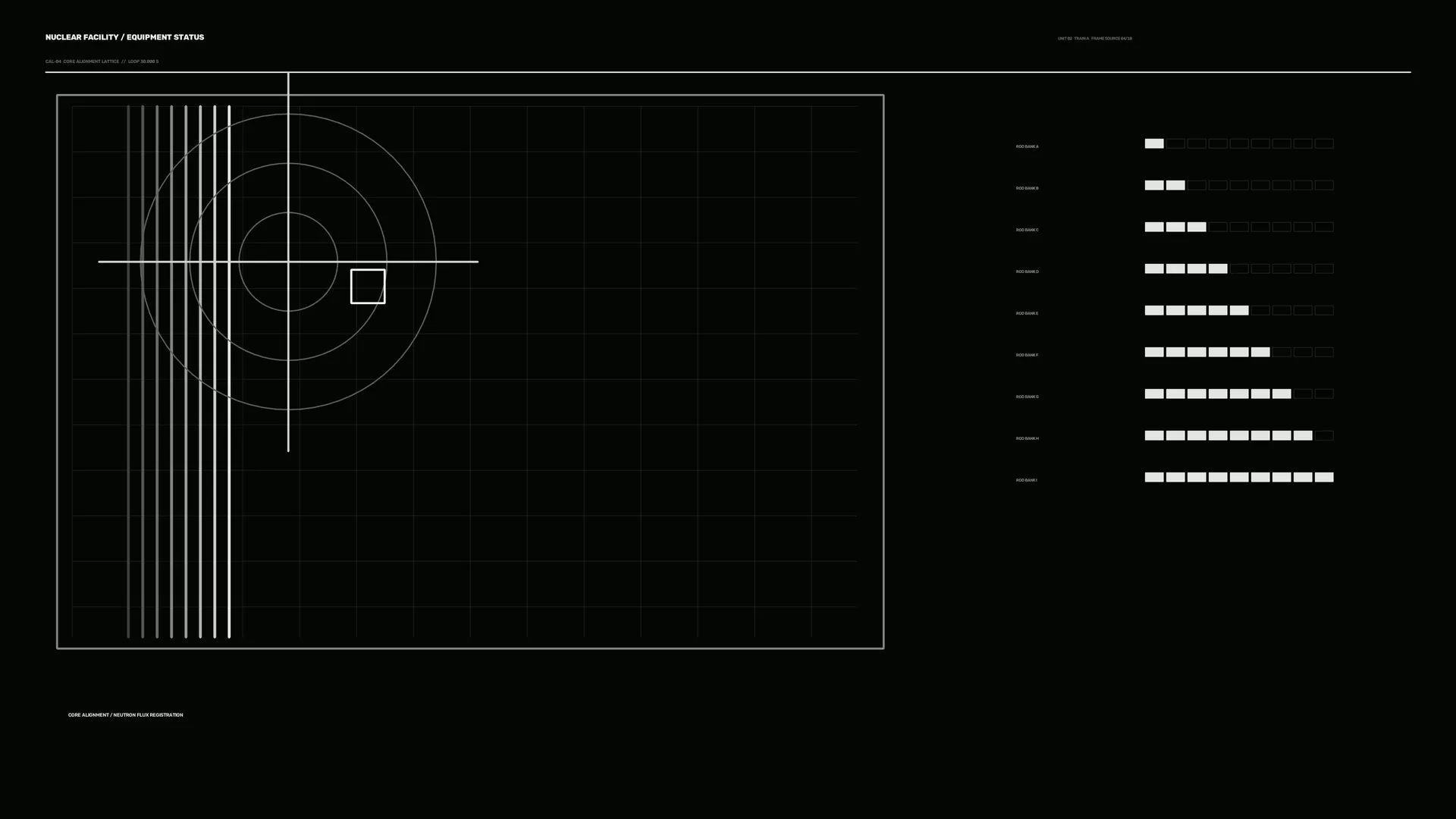 Monochrome reactor alignment diagram — technical diagram wallpaper at 3840x2160