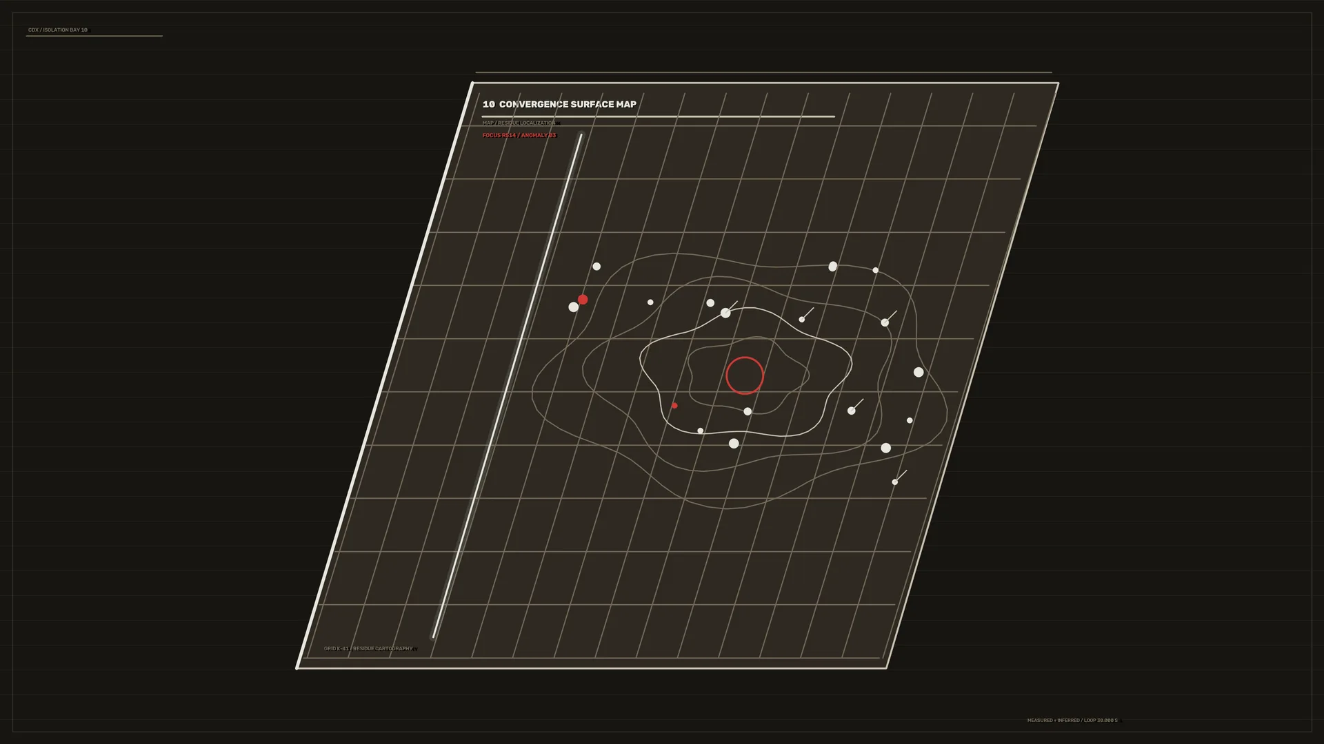 Orbital contour map with red signal points — orbital map wallpaper at 3840x2160