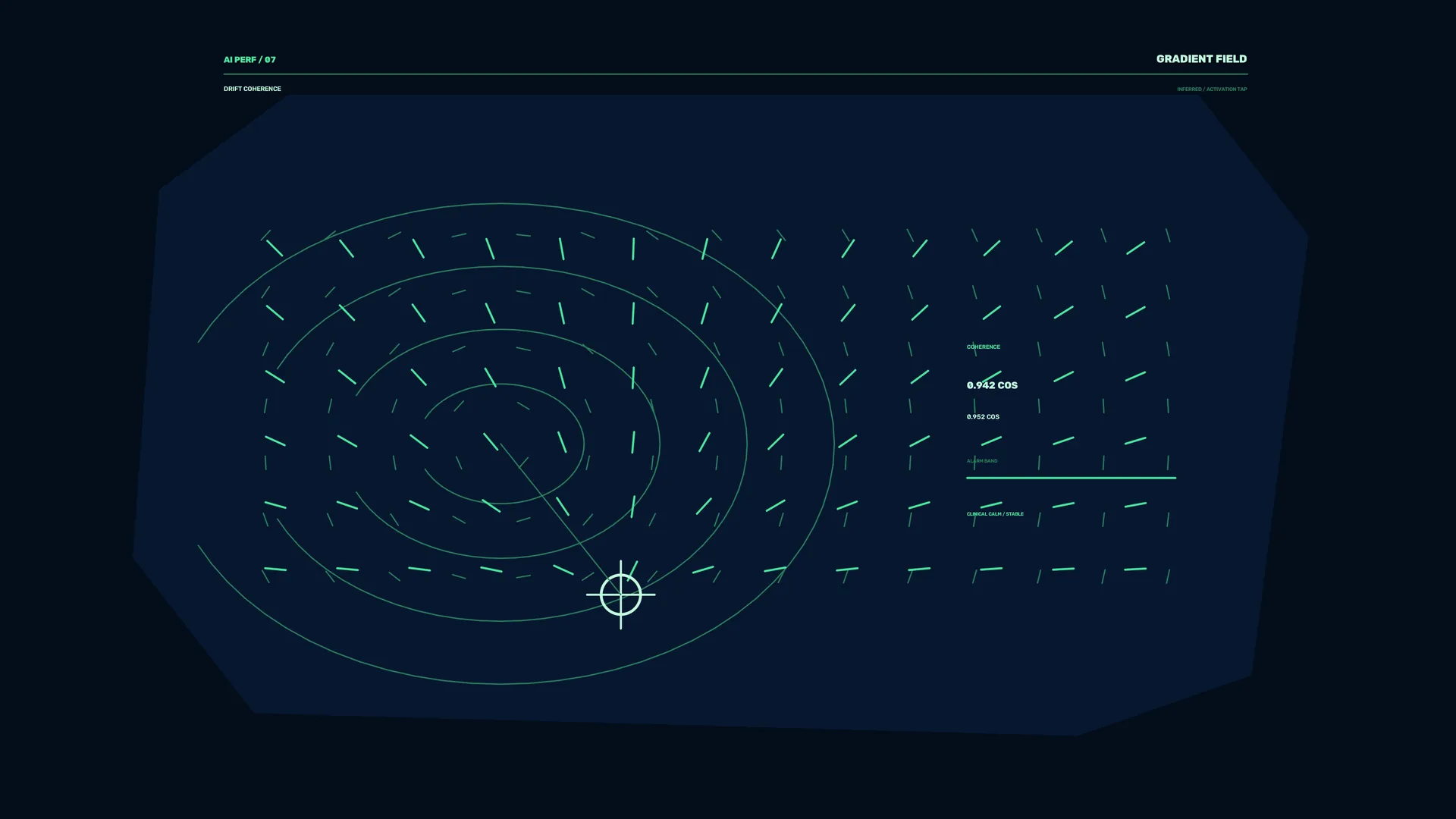 Green Coherence Field on a Navy Ground — green wallpaper at 3840x2160