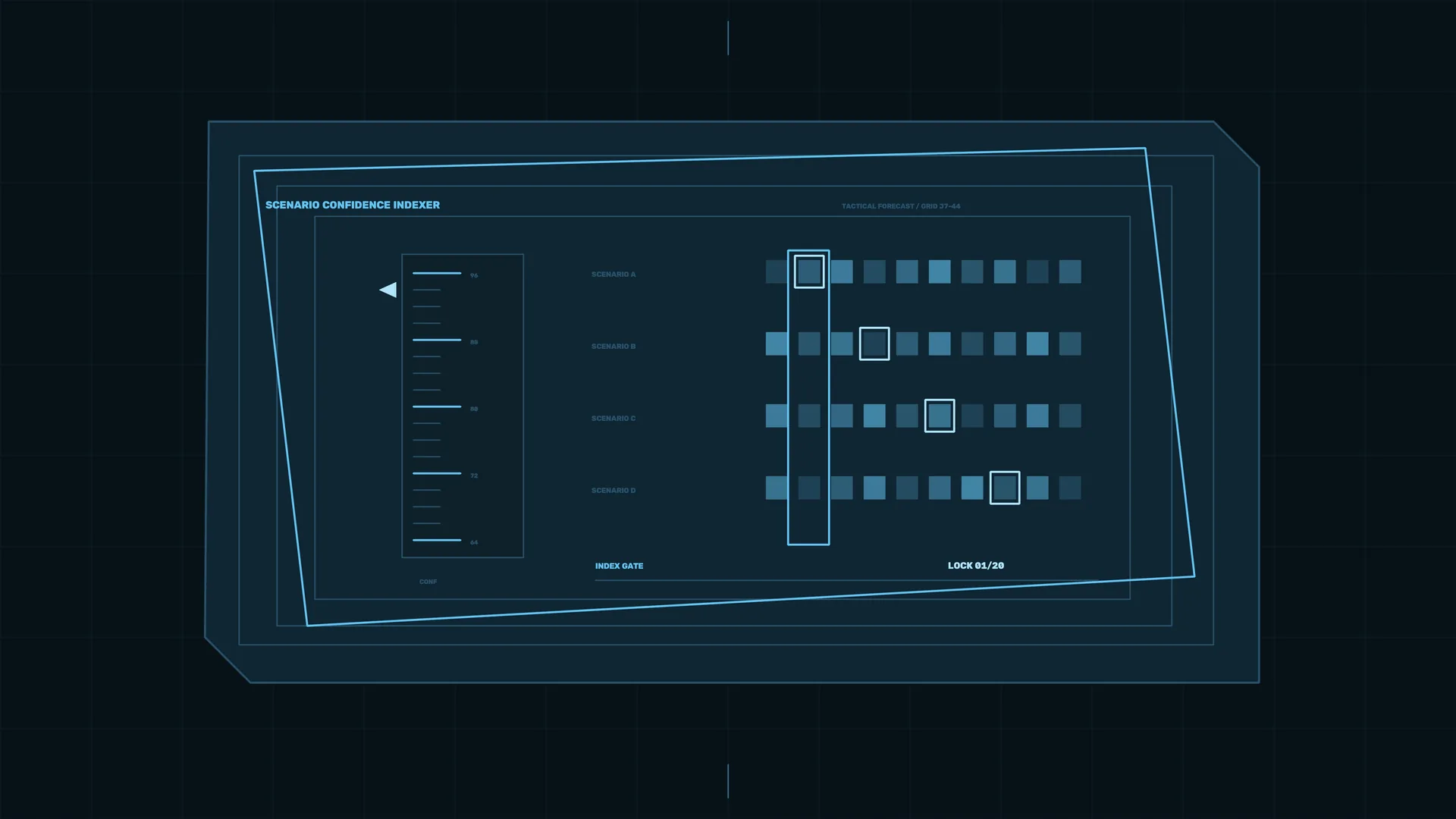Scenario grid in a blue interface — scenario grid wallpaper at 3840x2160