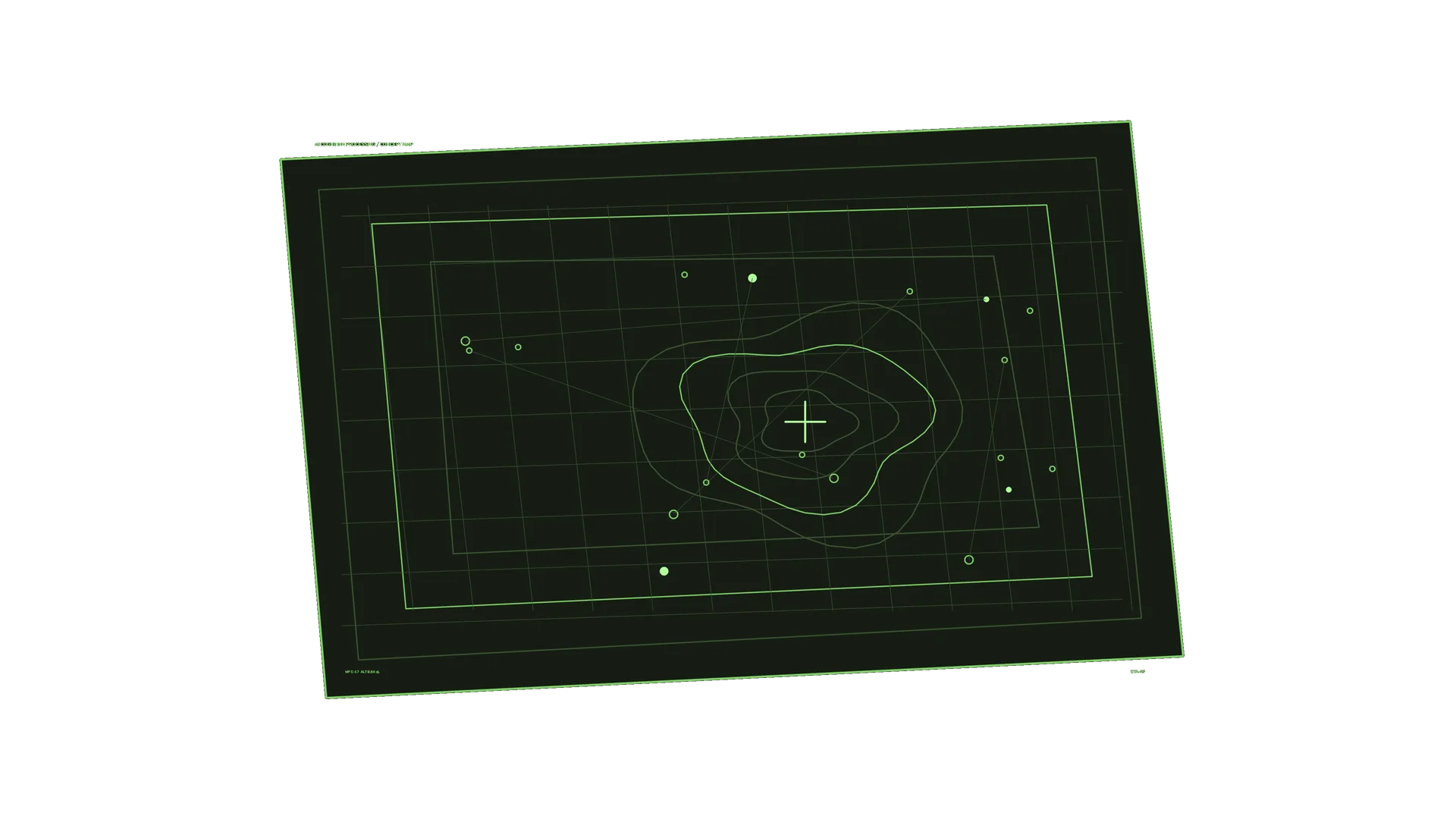 Neon green contour map in deep negative space — contour map wallpaper at 3840x2160