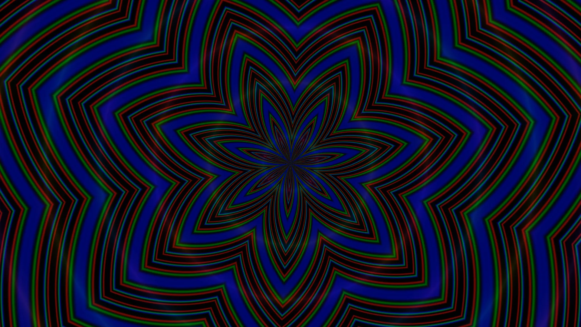 Electric blue radial maze with floral symmetry — radial pattern wallpaper at 3840x2160