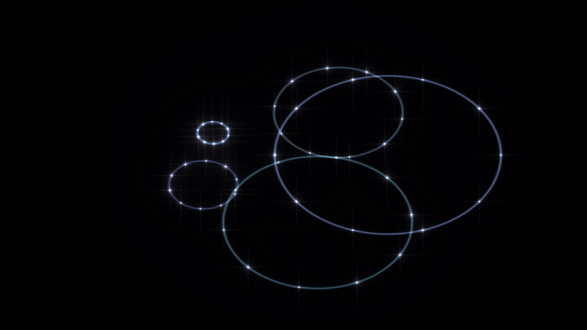 Luminous orbital ellipses on a black field — orbital ellipses wallpaper at 3840x2160