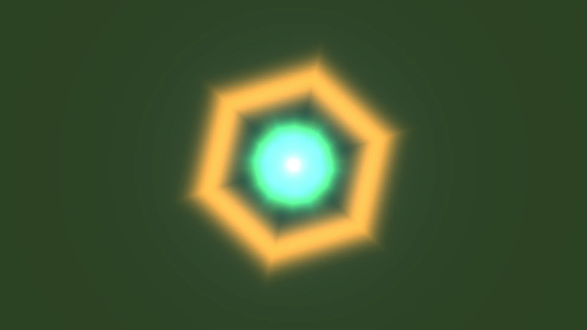 Golden geometric ring around a luminous green core — geometric wallpaper at 3840x2160
