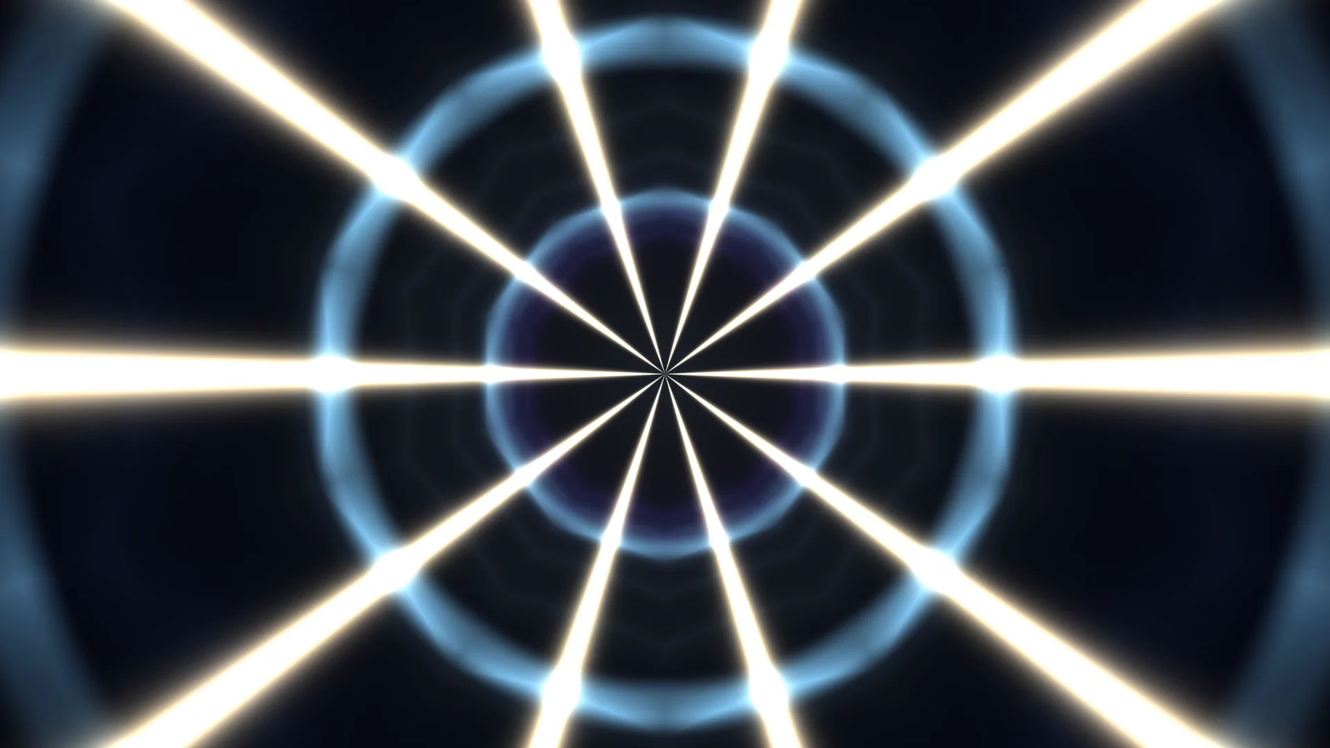 Radiant white spokes across blue-black space — radial beams wallpaper at 3840x2160