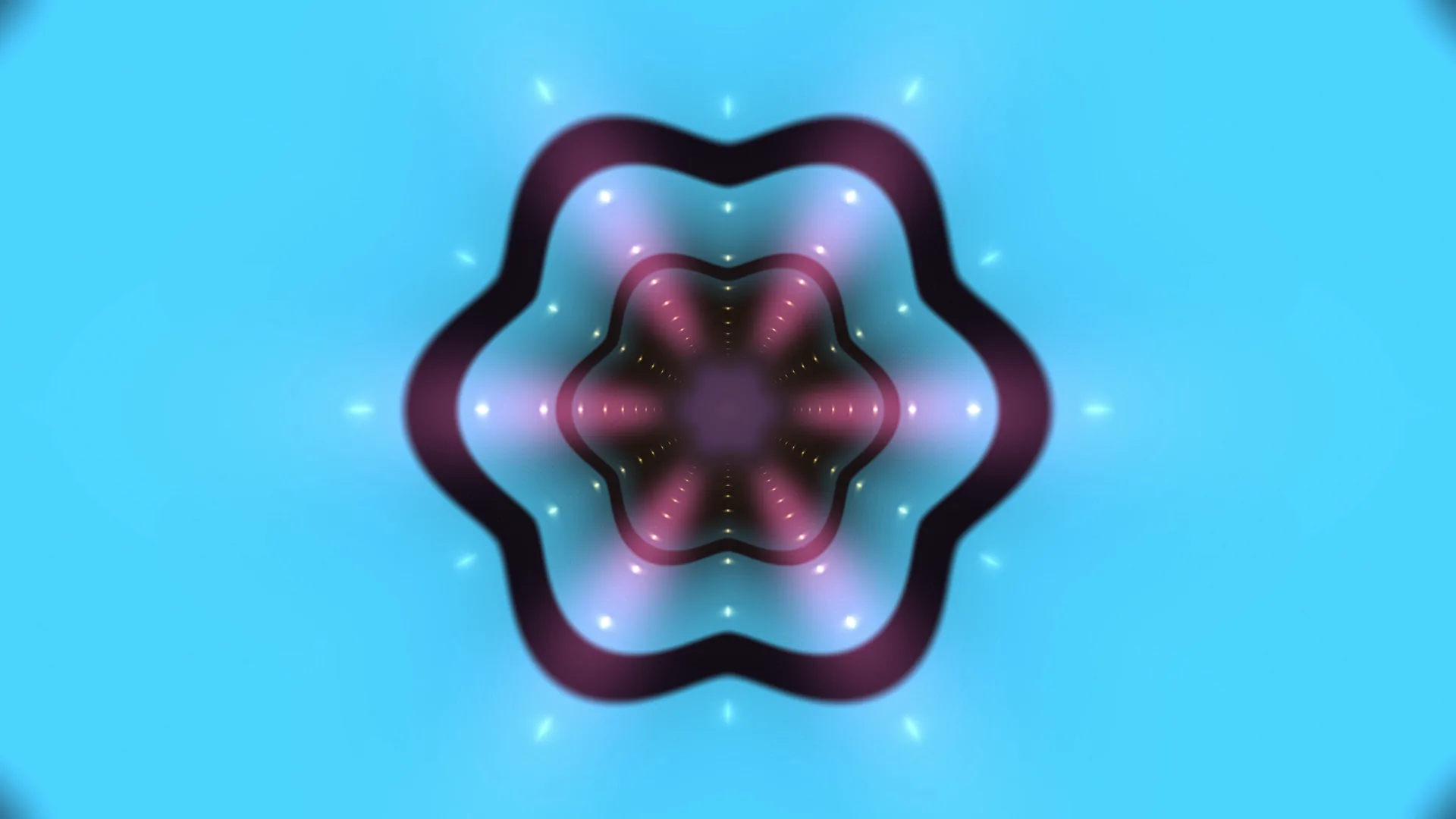 Luminous violet rosette on a cyan field — violet rosette wallpaper at 3840x2160