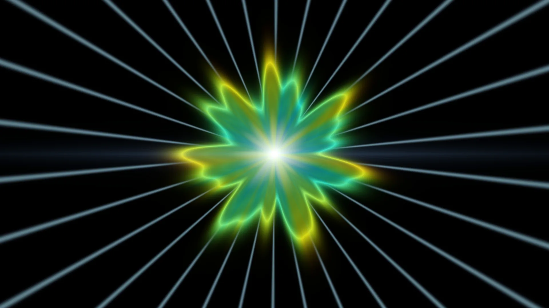 Luminous green form with radiating lines — abstract wallpaper at 3840x2160