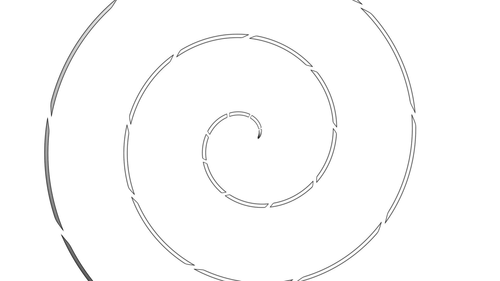 White spiral rings across a black field — white spiral wallpaper at 3840x2160