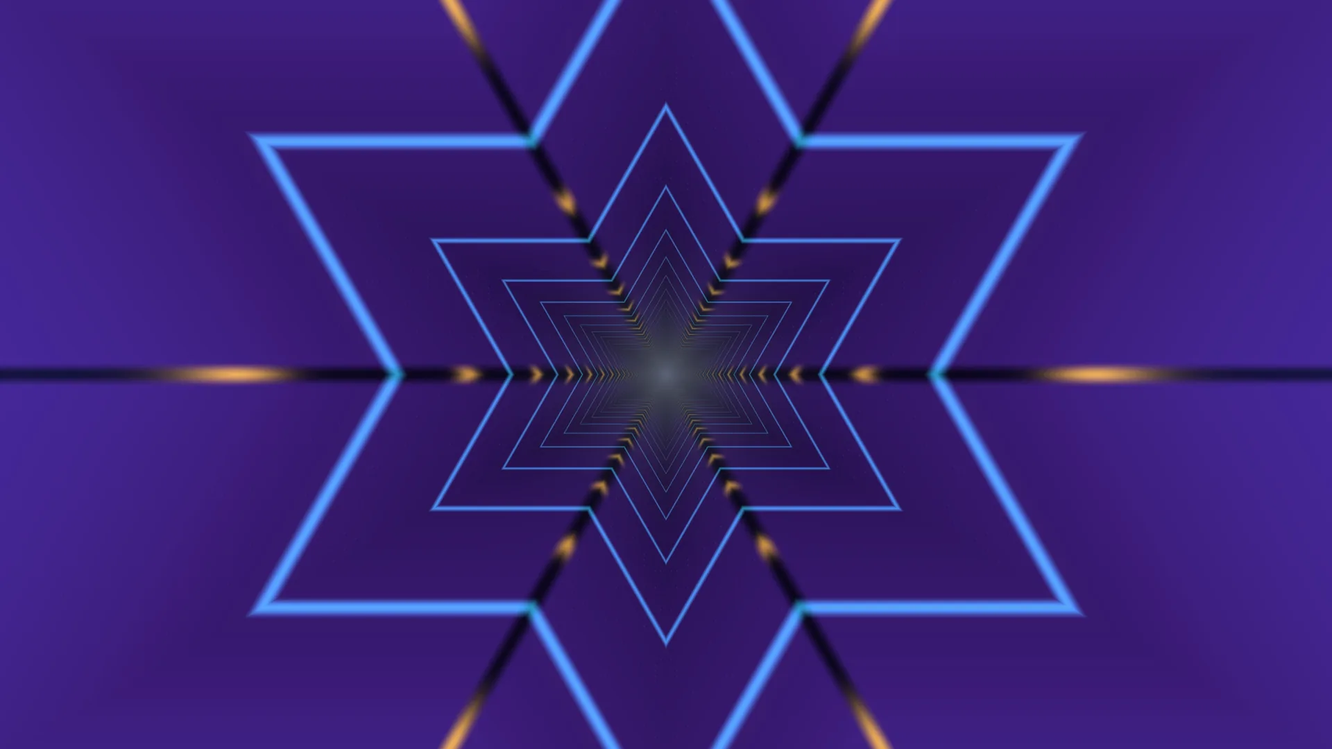 Blue geometric tunnel in violet symmetry — geometric tunnel wallpaper at 3840x2160