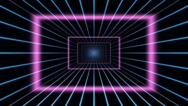 Neon blue lines through a magenta tunnel — neon tunnel wallpaper at 3840x2160