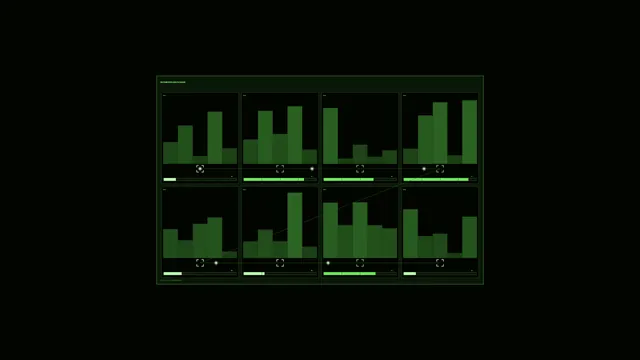 Green dashboard grid on a black field — dashboard wallpaper at 3840x2160