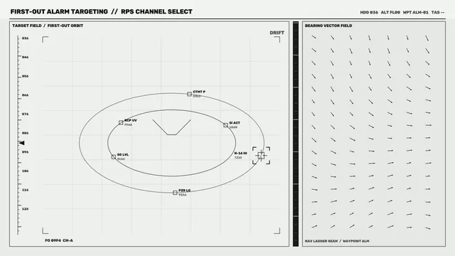 Orbital targeting diagram with vector field — orbital diagram wallpaper at 3840x2160