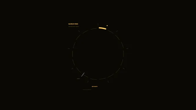 Quorum ring with amber orbital marks — quorum ring wallpaper at 3840x2160