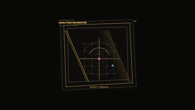 Golden Navigator Grid on a Black Field — navigation diagram wallpaper at 3840x2160