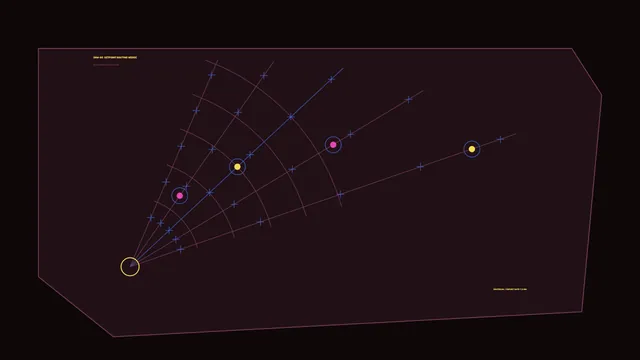 Orbital routing diagram in violet and blue — orbital diagram wallpaper at 3840x2160