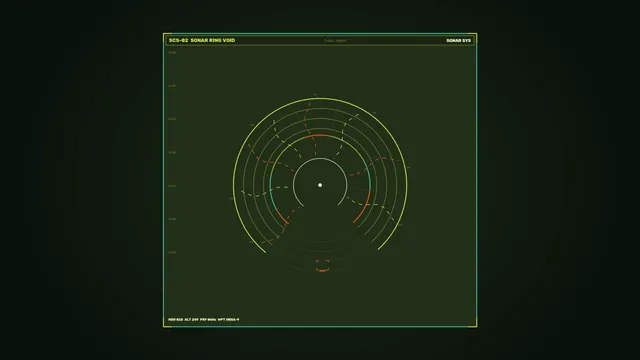 Sonar ring diagram in a dark green field — sonar diagram wallpaper at 3840x2160
